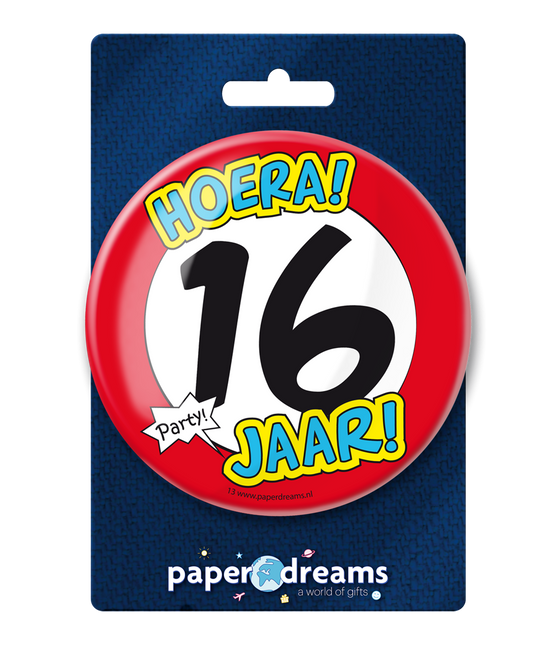 Bouton 16 ans Panneau de signalisation 10,2cm