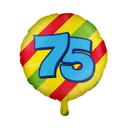 Ballon à l'hélium 75 ans coloré vide 46cm