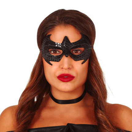 Masque noir à paillettes
