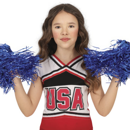 Pompons bleus 2pcs