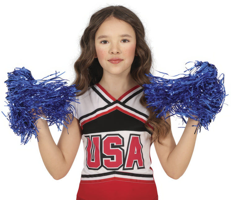 Pompons bleus 2pcs