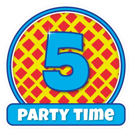 Plaque de porte 5 ans colorée 50cm