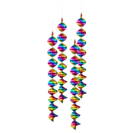 Décoration suspendue colorée Spirales 60cm 4pcs