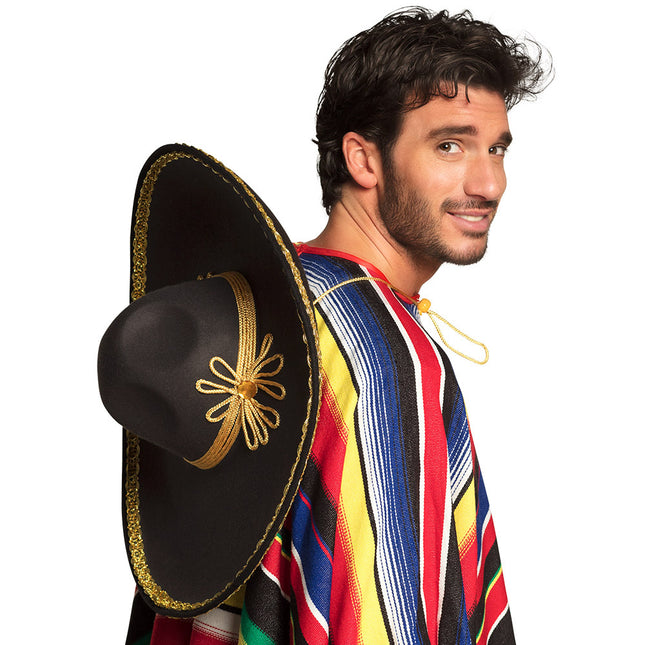 Sombrero noir Carlos 55cm