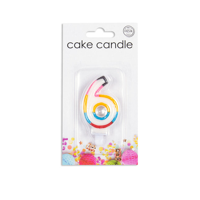 Bougie 6 ans colorée 7cm