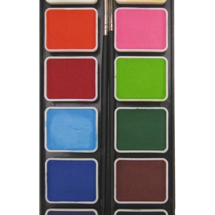 PXP Palette Couleurs Régulières 12 X 6gr Avec 2 Pinceaux Size 2