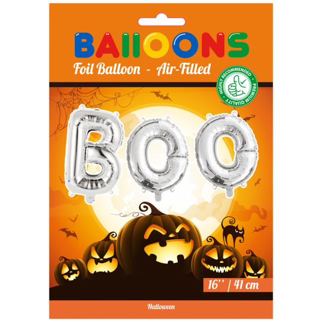 Balloons Letter Set Boo Silver 41cm