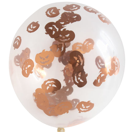 Halloween Confetti Balloons Pumpkin 30cm 4pcs