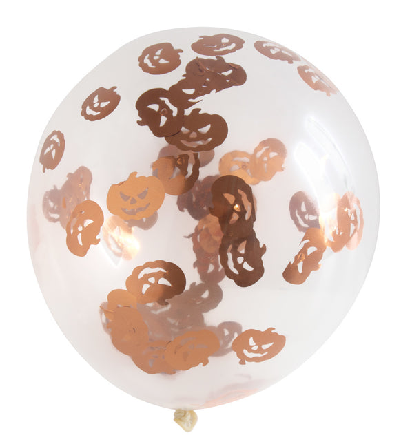 Halloween Confetti Balloons Pumpkin 30cm 4pcs