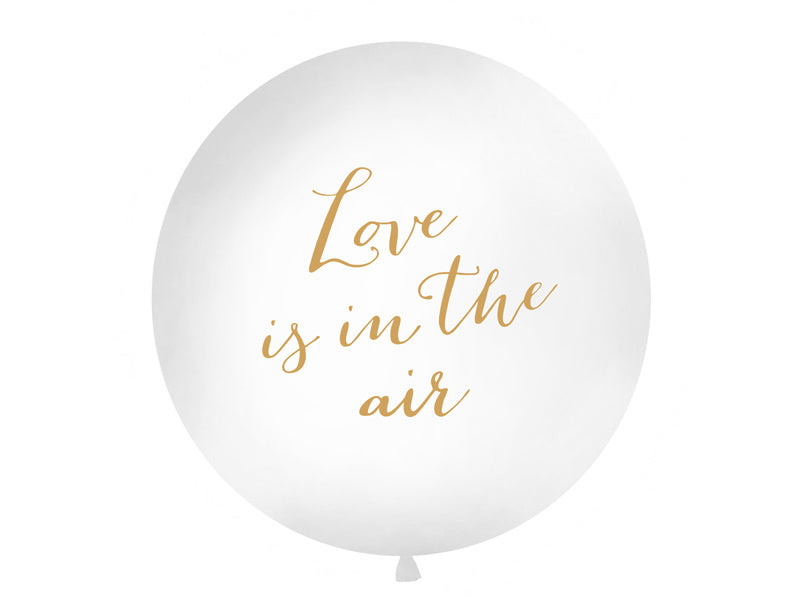 Ballon blanc Love Is In The Air Gold 90cm