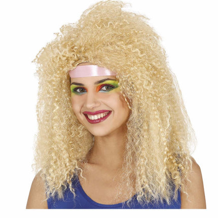 Perruque blonde bouclée