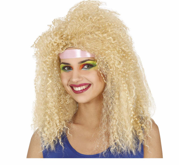 Perruque blonde bouclée