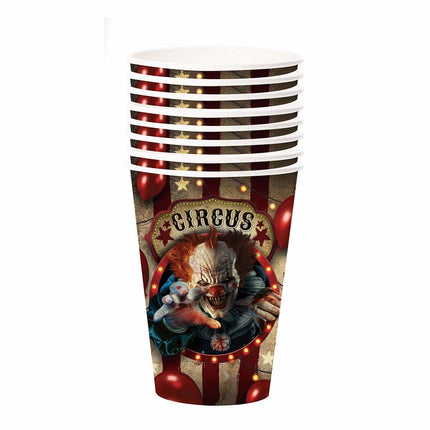 Tasses d'Halloween Clown 355ml 6pcs