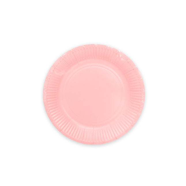 Assiettes roses en papier 18cm 20pcs