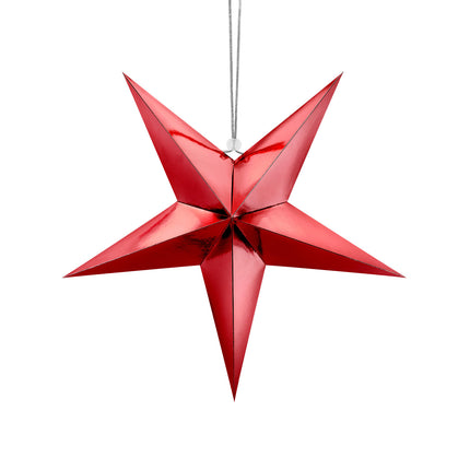 Lampion rouge étoile 45cm