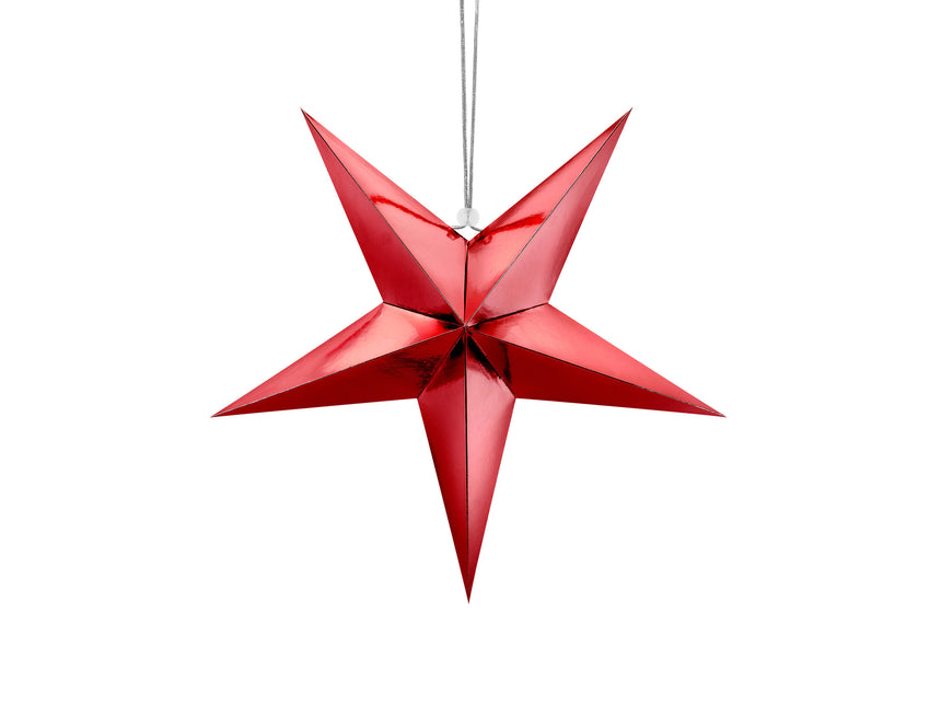 Lampion rouge étoile 45cm