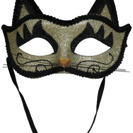 Masque vénitien pour les yeux Chat d'or