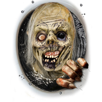 Autocollant de toilette Halloween Zombie