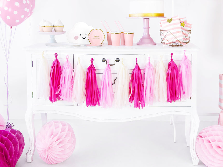 Guirlande de pompons rose 2m