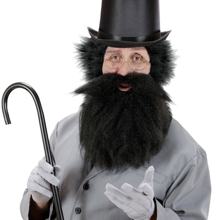 Fausse barbe de l'homme des cavernes noire