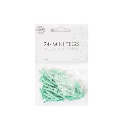 Mini piquets en bois vert menthe 24 pièces