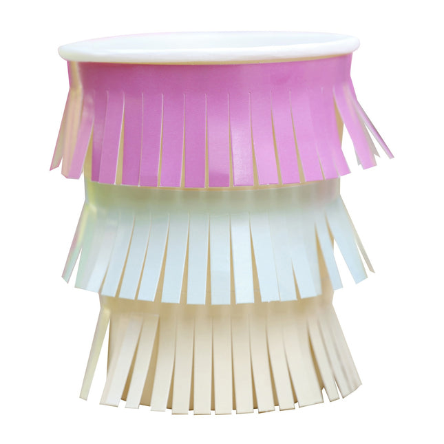 Gobelets colorés à franges 250ml 8pcs