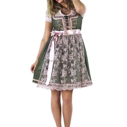 Blanc Vert Robe Dirndl Oktoberfest Ladies 2 Pieces
