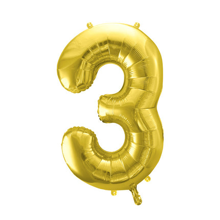 Ballon à figures de 3 ans Or vide 72cm