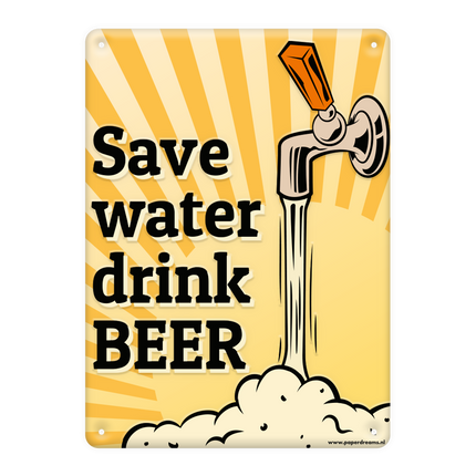 Panneau en métal Save Water