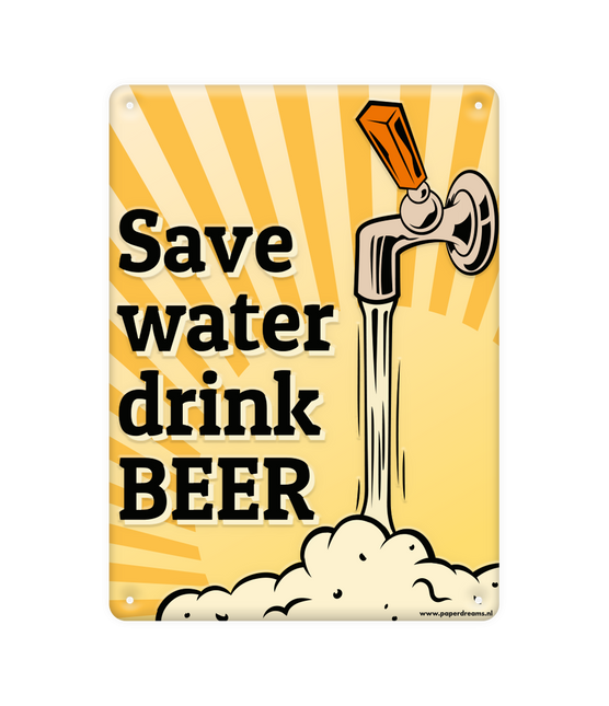 Panneau en métal Save Water