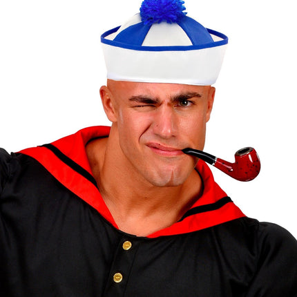 Capitaine au chapeau bleu blanc