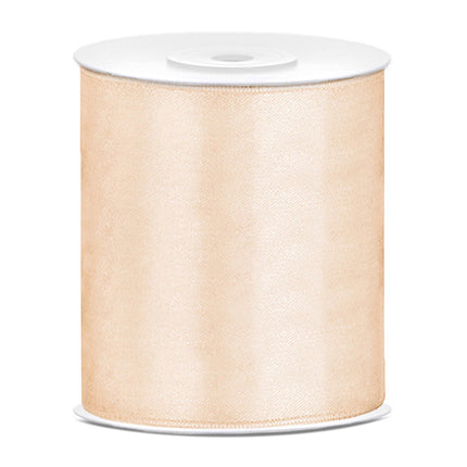 Ruban Satin Vanilla Creme 100mm 25m