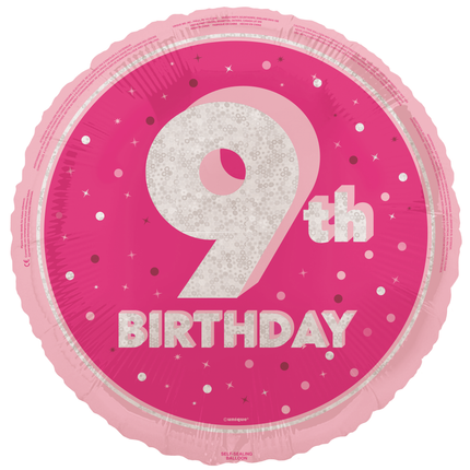 9 ans Ballon à l'hélium rose vide 45cm