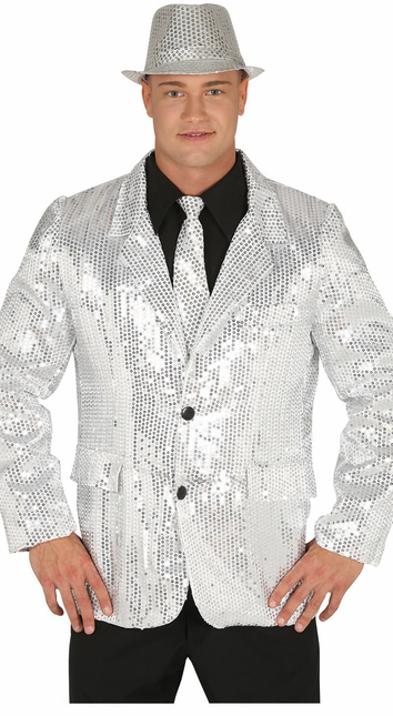Blazer argenté à paillettes pour hommes