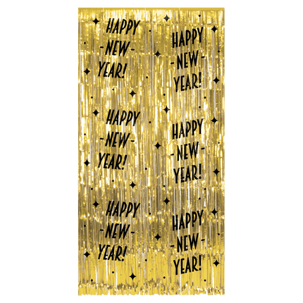 Rideau de porte Bonne Année Or Noir