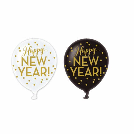 Ballons de la Bonne Année Or 28cm 6pcs