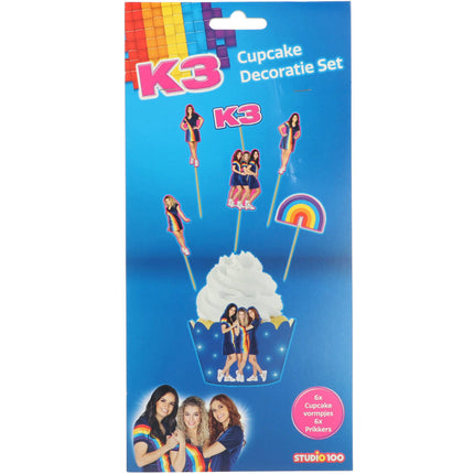 Set de décoration de cupcakes K3 12 pièces