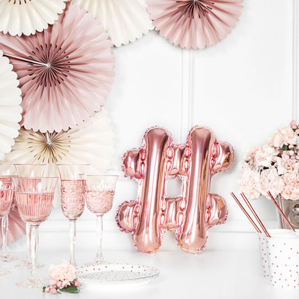 Ballon de baudruche Lettre # Rose Or Vide 35cm