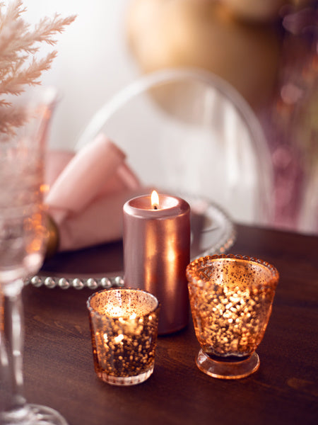 Bougie émoussée Rose Gold Metallic 12cm 6pcs