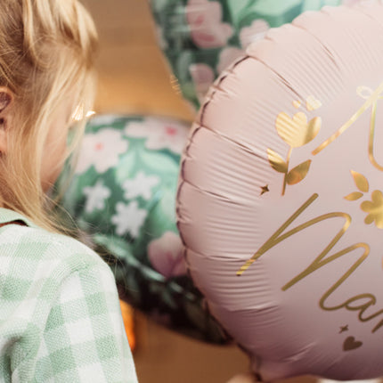 Ballon à l'hélium Coeur Fleurs Vide 45cm