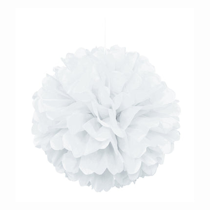 Pompon blanc 40cm