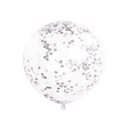 Ballons Confetti Argent 30cm 6pcs