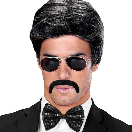 Fausse moustache noire Macho