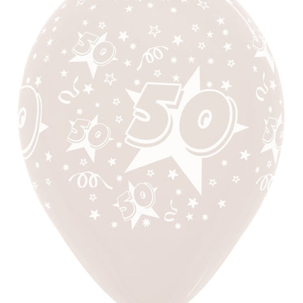 Ballons de baudruche Nombre 50 Étoiles Cristal Clair 30cm 25pcs