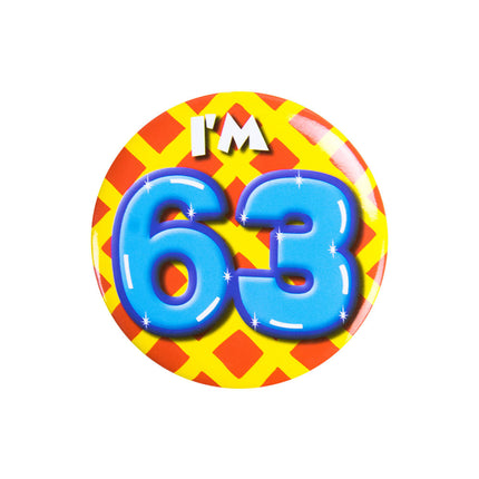 Je suis 63 Bouton 63 ans 5.5cm