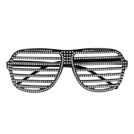 Lunettes noires rayées pailletées