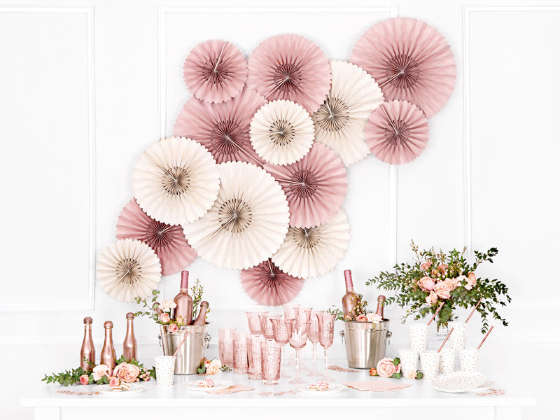 Assiettes blanches à pois or rose 18cm 6pcs