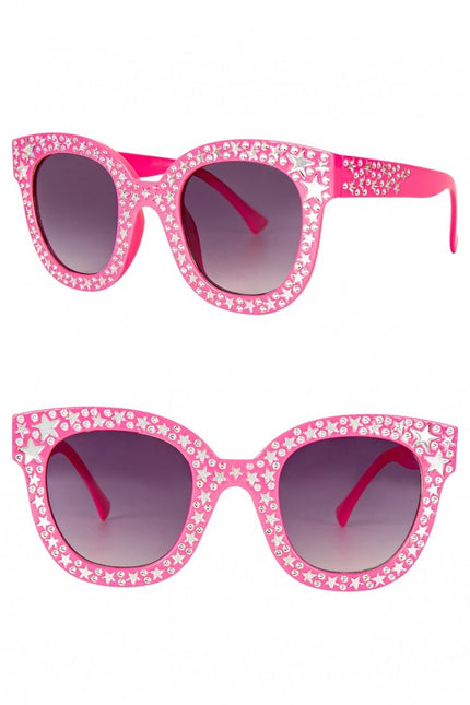 Lunettes roses avec pierres