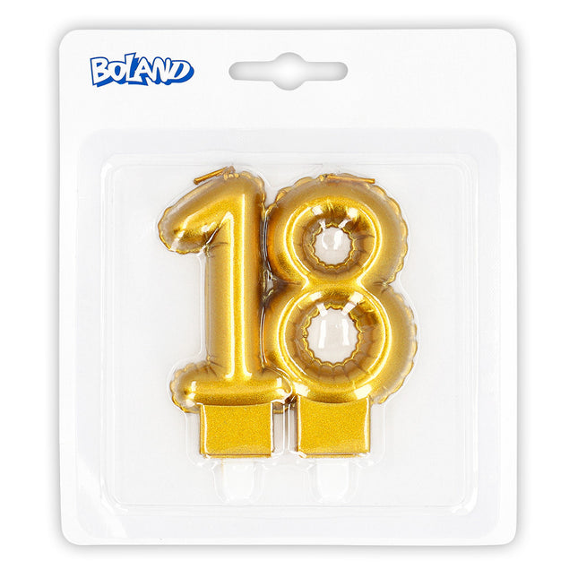 Bougie dorée 18 ans 8cm