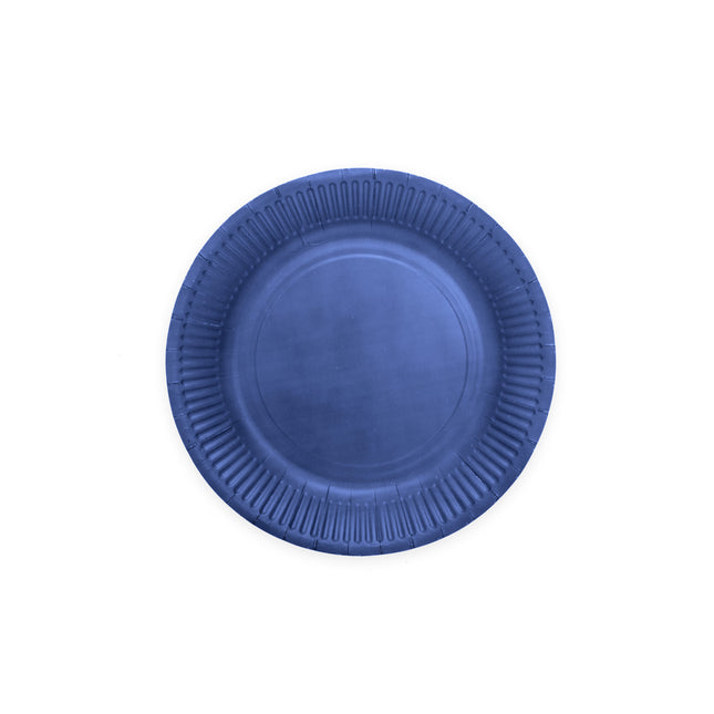 Assiettes en papier bleu foncé 18cm 20pcs